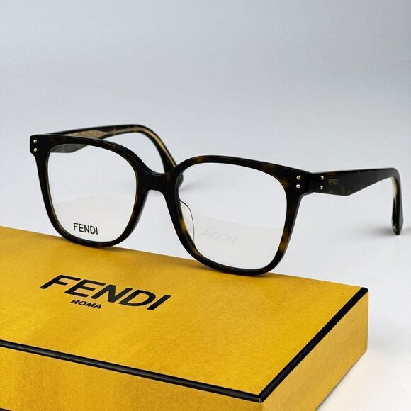 NEW Fendi FE50004I 052 Havana Square Women Eyeglasses FE 50004I - Picture 3 of 13